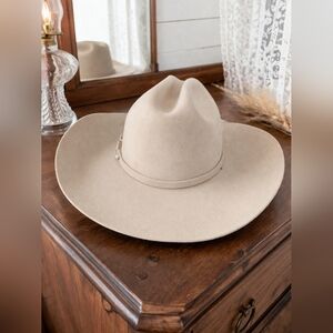 Wrangler 10X Western Cowboy Hat Beige Felt USA Made Size 7 1/8 Ranch Rodeo